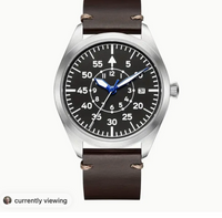 Steel Pilot Automatic Wristwatch Swiss design