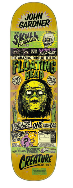 Creature Gardner Floating Head 8.59in x 32.17in  Creature Skateboard Deck