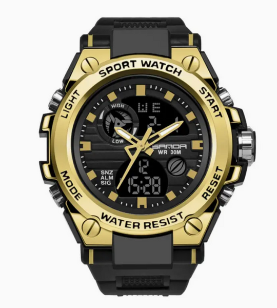SNZ Tron Multi Function Black/Gold Watch